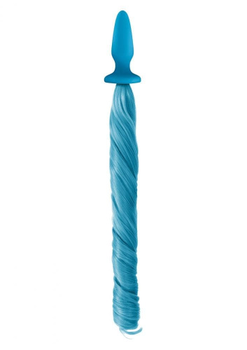 Ns Novelties Unicorn Tails Pastel Анальная пробка с хвостиком, 9.9х3,2 см (голубой)