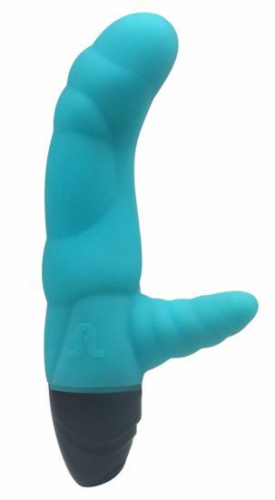 Adrien Lastic Cyclone Blue - вибратор рельефный со стимуляцией точки G, 16х3.3 см (голубой)