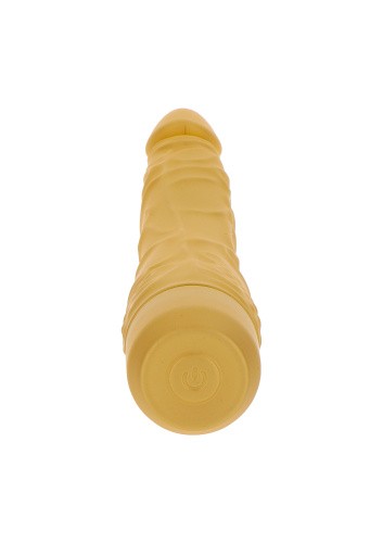 Get Real Gold Dicker Slim Vibrator - Вибратор на батарейках, 16х4.7 см (золотистый)