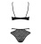 Obsessive Bagirela 2-pcs set - Комплект білизни з лаковими вставками (бюстгальтер та трусики) S/M (чорний) - купити в Києві, Україні