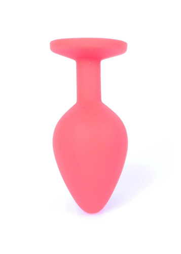 Boss Silikon Plug Jewellery Red Medium - Анальная пробка с кристаллом, 8х3.5 см (красный с синим)
