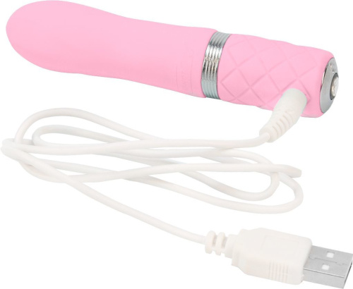 Pillow Talk Flirty Pink - Роскошный вибратор с кристаллом Сваровски, 7х2,2 см.