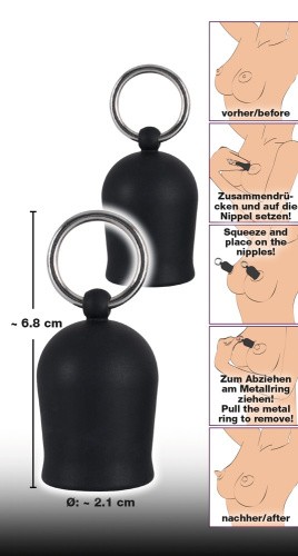 Orion Black Velvets Nipple Suckers - Помпы для сосков, 4х2.1 см