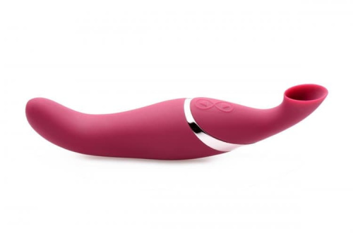 Shegasm Intense 2 in 1 Clit Stimulator - Женский стимулятор с вакуумом, 19.7х4.4 см (рожевий)