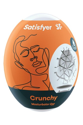 Satisfyer Masturbator Egg Single Crunchy мастурбатор яйцо, 7х5.5 см (оранжевый)