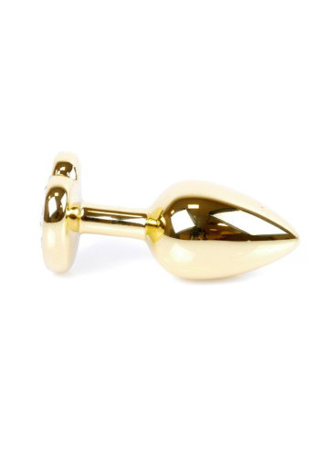 Анальная пробка с камнем Jewellery Gold Heart Plug