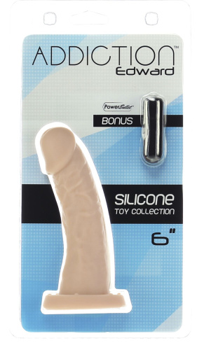 Addiction Edward 6” Curved Dong - Изогнутый силиконовый фаллоимитатор, 14.6х3.5 см