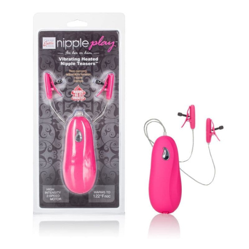 CalExotics Vibr Heated Nipple Teasers - Виброзажимы для сосков, (черный)