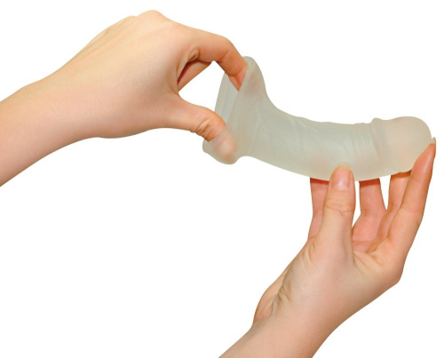 You2Toys Super Dick Sleeve текстурированная насадка на член, +1 см (прозрачный