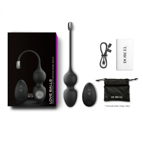 Dorcel Love Balls - Вагинальные шарики с вибрацией, 3.5 см (чёрные)