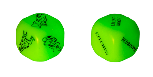 Sex Dice Kamasutra Neon - светящиеся в темноте кубики, 2 шт