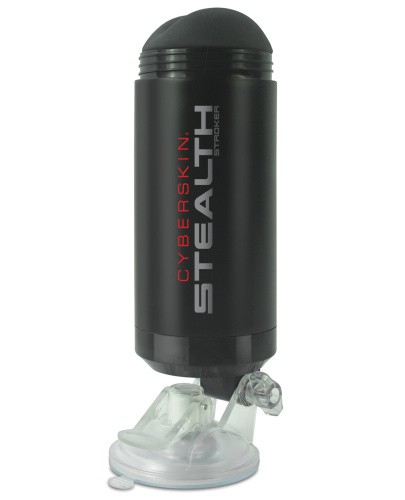 Topco Sales CyberSkin® Stealth Double Stroker, Mouth & Ass - двойной мастурбатор на присоске ротик+попка, 27х8 см