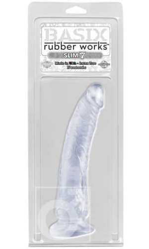 Фаллоимитатор Basix Slim 7, 18х3,5 см (голубой)