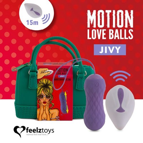 FeelzToys Remote Controlled Motion Love Balls Jivy - виброяйцо с дистанционным управлением, 8,3х3,3 см