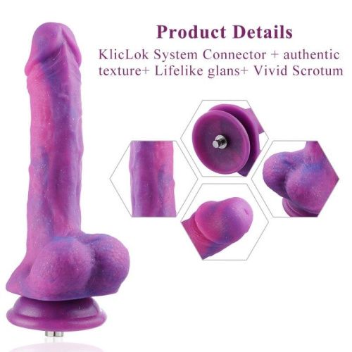 Реалистичный вибратор 8.2″ для секс-машин Hismith Purple Silicone Dildo