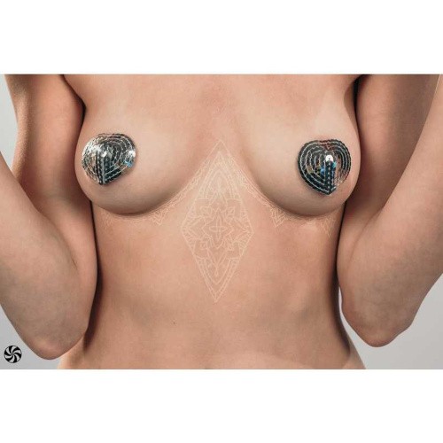 Boss Pasties Burlesque Rand - Пэстисы с пайетками (серебристые)