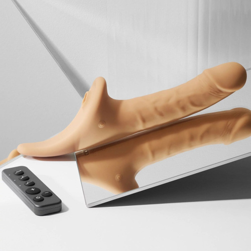 Вибронасадка для страпона с вакуумной стимуляцией Strap-On-Me Multi Orgasm Realistic Dildo, L
