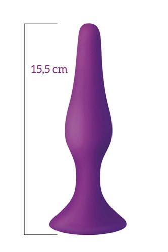 MAI Attraction Toys №35 анальная пробка на присоске, 15,5х3,8 см (фиолетовый)
