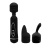 Baile Power Wand Black - Вибратор-микрофон с двумя насадками, 20х4.5 см (чёрный)