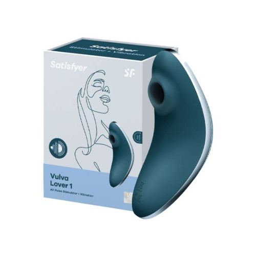 Satisfyer Vulva Lover 1 - Вакуумный вибратор, 12х5.4 см (синий)