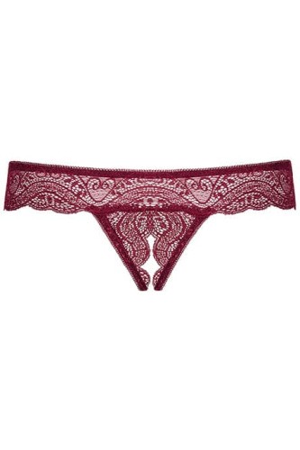 Obsessive Miamor otwarte - кружевные трусики с доступом, L/XL (бордовый)
