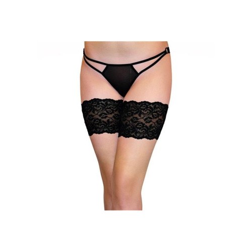 SoftLine Thight Band 5545 - Широкая ажурная резиночка, М (чёрный)