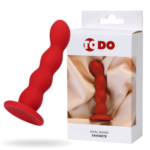 ToDo By Toyfa Favorite - Рельефный анальный фаллоимитатор, 13х2.8 см (красный)