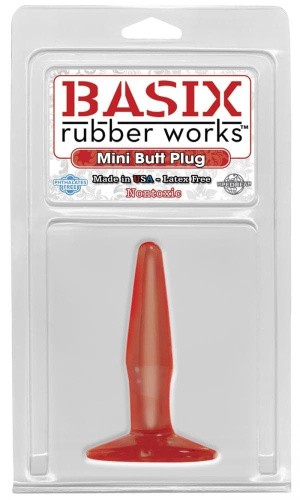 Pipedream Basix Mini Butt Plug - Анальная пробка, 11х2 см (красный)