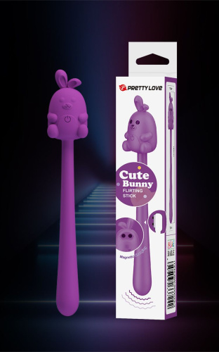 Мини вибратор на палочке Pretty Love Cute Bunny Flirting Stick