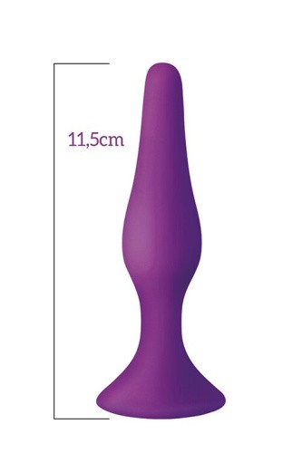 MAI Attraction Toys №33 анальная пробка на присоске, 11,5х3 см (фиолетовый)