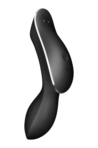 Satisfyer Curvy Trinity 2 - Вакуумный клиторальный стимулятор и массажер для точки G, 16.8х3.8 см (чёрный)