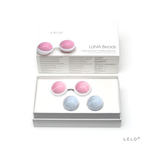 Lelo Luna Beads Mini - вагинальные шарики, 3 см (розовый с голубым)