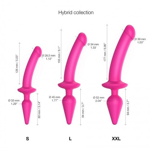 Strap-On-Me Switch Plug-in Semi-Realistic Dildo Fuchsia L - Анальна пробка з фалоімітатором, 9.4х4.5 см (фуксія) - купити в Києві, Україні