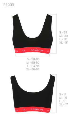 Passion PS003 Top cпортивный топ на широких бретелях, M (чёрный)
