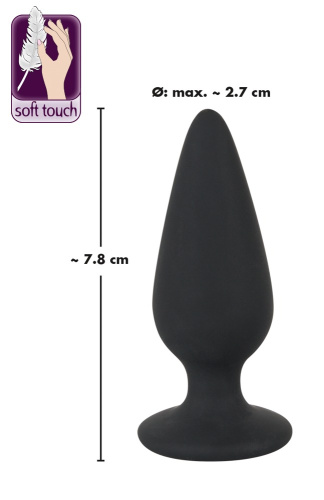 Orion Black Velvets Heavy Plug Small - маленька анальна пробка, 7.8х2.7 см (S) - купити в Києві, Україні