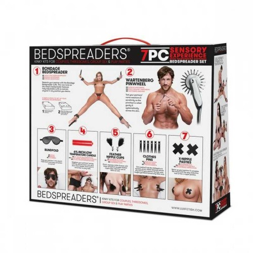 StRubber Lux Fetish Bedspreaders Sensory Experience - Разнообразный БДСМ-набор (7 предметов)