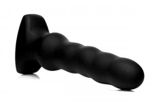 Thunderplugs Silicone Vibrating & Squirming Plug with Remote Control - вибратор с функцией волн, 16.5х4.5 см Черный