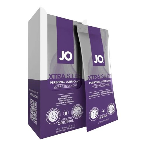 Foil Display Box - JO Xtra Silky Siliconel - Набор лубрикантов, 12 x 10 мл