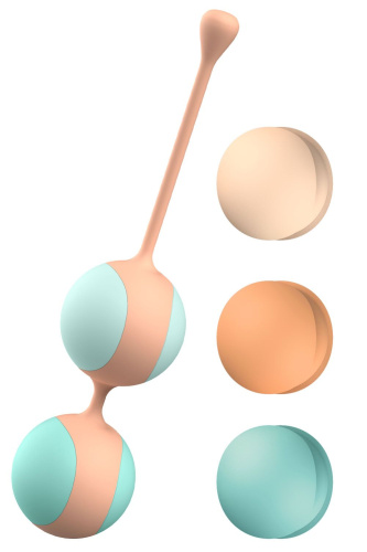 Вагинальные шарики Liebe Kewos — Peach/Mint, 5 шариков