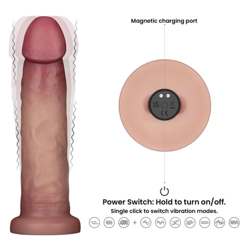 Реалистичный вибратор LoveToy Vibrating Sliding Skin Pro II, 22,7 см