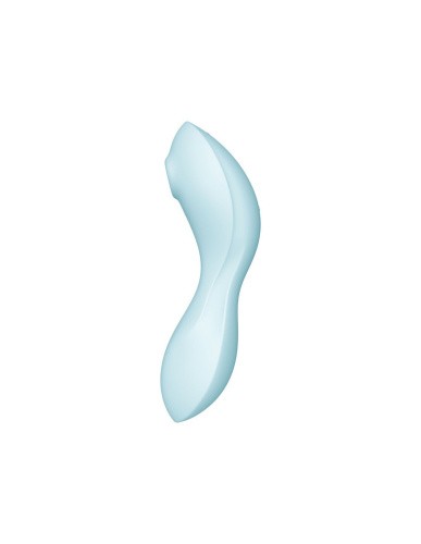 Satisfyer Curvy Trinity 5 - Вакуумный стимулятор с вибрацией, 16.5х4.6 см (голубой)