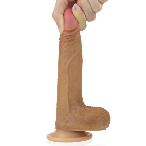 Dual Layer Platinum Silicone Cock Brown 7'' - Фаллоимитатор, 18 см (коричневый)