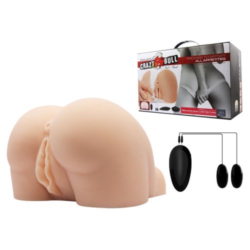 Crazy Bull Masturbator Vagina and Ass Vibrating Flesh - Мастурбатор вагина и анус с вибрацией, 16 см (телесный)