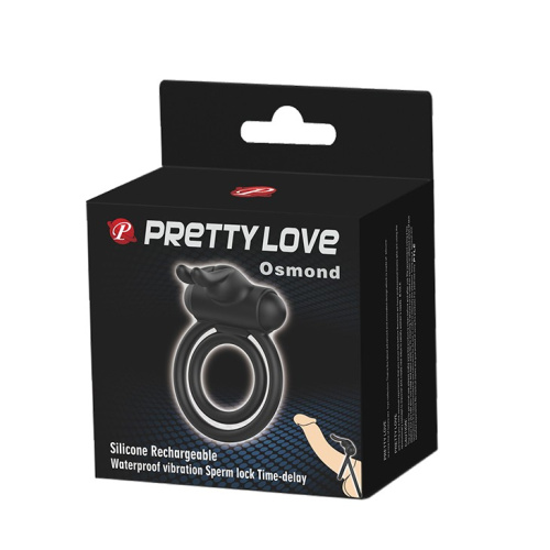 Pretty Love Osmond CockRing Vibro Black - Віброкільце, 7х3 см (чорний) - купити в Києві, Україні