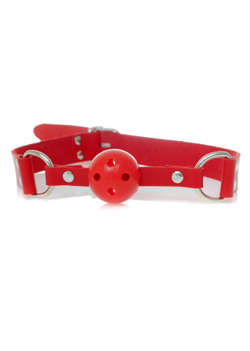 Ball Gag Red - Fetish Boss Series - Кляп з отворами (червоний) - купити в Києві, Україні