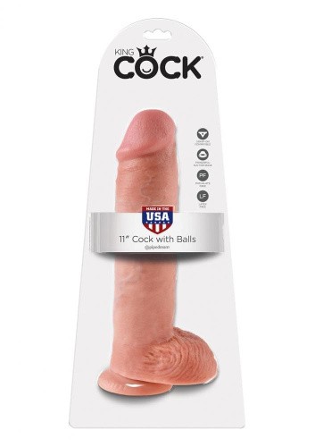 Фаллоимитатор King Cock 11" Cock with Balls, 22,2х6,4 см