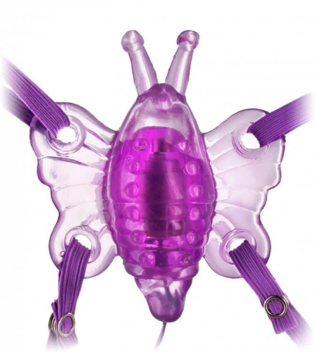 Trinity Vibes 10 Function Vibrating Butterfly Harness - Стимулятор клитора в виде бабочки, 10.8х9.5 см (фиолетовый)