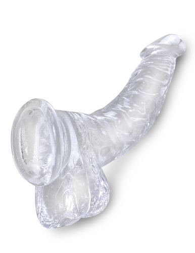 Pipedream King Cock 7.5 In Cock w Balls - Реалистичный фалоимитатор на присоске, 17.1х3.8 см, (прозрачный)