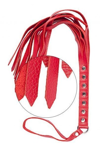 sLash S&M Fancy Leather Floger - небольшой кожаный флогер,  40 см (красный)