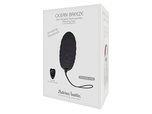Adrien Lastic Ocean Breeze Black Виброяйцо с пультом ДУ, 10 режимов работы, 7.5х3.4 см (чёрное)